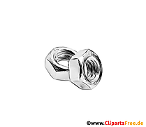 Zwei Sechskantenmutter Zeichnung im Bleistift