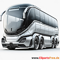 Futuristinė kelionių autobuso iliustracija