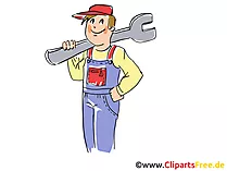 Kfz-Meister Clipart, Bild, Grafik, Cartoon, Illustration gratis