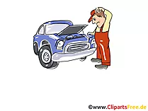 Kraftfahrzeug in Werkstatt Clipart, Bild, Grafik, Cartoon, Illustration gratis
