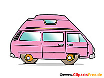 Pinker Bus Clipart zum Thema Autos