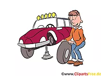 Reifenwechsel Bild, Illustration, Clipart, Cartoon gratis