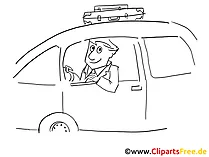 Trvaling by car clip art black and white, graphic, pic
