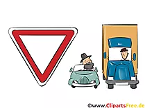 Verkehrsschild Vorfahrt gewähren - Lustige Bilder mit Verkehrsschildern