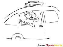 Women driving car clip art, graphic, pic, cartoon, comic free