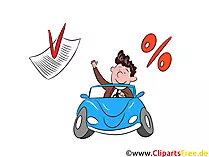 Zinsen für Kredit PKW Clipart, Bild, Grafik, Illustration