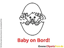 Baby Clipart schwarz-weiss