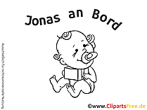 Baby faehrt mit Aufkleber selbst gestalten