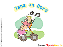 Baby im Kinderwagen Clipart, Bild, Cartoon