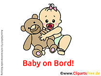 Baby on Board Clipart, Cartoon, Image