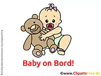 Baby on Board Clipart, Cartoon, Image