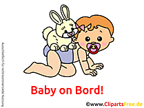Baby und Kaninchen Clipart, Bild, Cartoon, Grafik