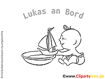 Babyaufkleber fürs Auto mit Namen