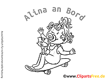 Cartoon Baby on Board AUfkleber selbst gestalten