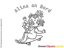 Cartoon Baby on Board AUfkleber selbst gestalten