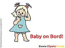 Kinder on Bord Clipart, Bild, Cartoon