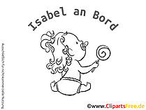 Mädchen on Board Cartoon zum Erstellen eines Auto-Aufklebers