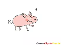 Bauernhof Bild Schwein auf der Wiese