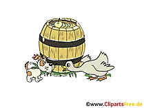 Fass auf dem Bauernhof Clipart, Bild, Cartoon