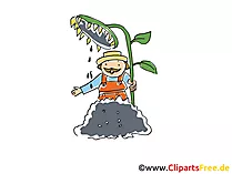 Gärtner im Garten Herbst Clipart, Comic, Cartoon
