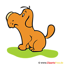 Hund auf Wiese Clipart, Bild, Cartoon kostenlos