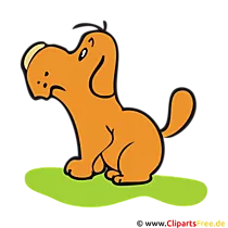 Hund auf Wiese Clipart, Bild, Cartoon kostenlos