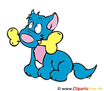 Hund mit Knochen Clipart, Bild, Cartoon, Grafik kostenlos