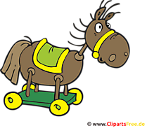 Pferdschauckel Spielzeug Cartoon, Bild, Clipart, Illustration