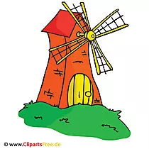 Windmühle Bild, Cartoon, Clipart, Grafik, Illustration