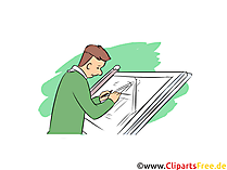 Bauzeichner Clipart, Bild, Grafik zum Thema Ausbildungsberufe