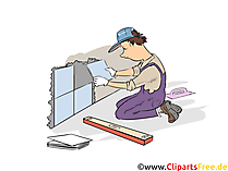 Fliesenleger  Clipart, Bild, Grafik zum Thema Ausbildungsberufe