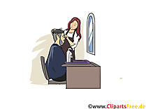 Friseurin Clipart, Bild, Grafik zum Thema Ausbildungsberufe