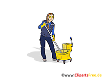 Gebäudereiniger, Putzfrau Clipart, Bild, Grafik zum Thema Ausbildungsberufe