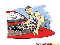Kfz-Mechatroniker Clipart, Bild, Grafik zum Thema Ausbildungsberufe