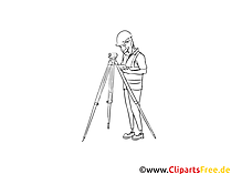 Ausbildung als Vermessungstechniker Clipart schwarz weiß