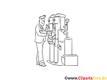 Ausbildung zum Anlagenmechaniker Clipart, Bild, Illustration schwarz-weiß