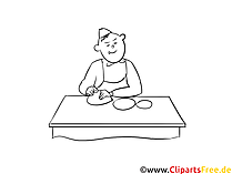 Bäcker Clipart, Grafik, Bild schwarz-weiß