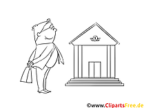 Bank- und Versicherungskaufmann Clipart, Grafik, Bild schwarz-weiß