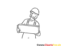 Baustoffprüfer druckbare schwarz-weiße Cliparts, Grafiken kostenlos