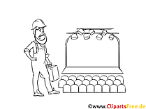 Clipart Schwarz und Weiß Fachkraft für Veranstaltungstechnik