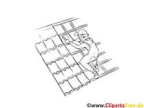 Dachdecker Clipart Schwarzweiß kostenlos