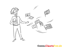 Dolmetscher Clipart, Grafik, Bild schwarz-weiß