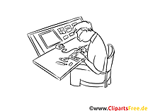 Elektroniker für Informations- und Systemtechnik schwarz weiß Clipart