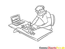 Elektrotechniker Clipart, Grafik, Bild schwarz-weiss