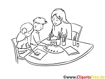 Erzieherin in KiGa Clipart schwarz weiß