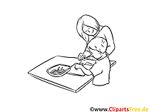 Erzieherin schwarz-weiße Cliparts, Bilder, Grafiken