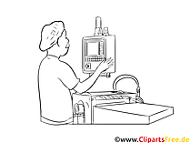 Fachkraft für Lebensmitteltechnik druckbare schwarz-weiße Grafik