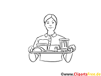 Fachmann für Systemgastronomie Clipart, Grafik, Bild schwarz-weiß