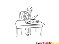 Finanzassistent Clipart schwarz weiß zum Thema Ausbildungsberufe