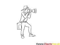 Fotograf-Freelancer Clipart, Grafik, Bild schwarz-weiß